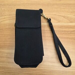Black Nylon Wristlet Wallet Phone Case with Belt Loop and Card Slots